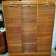 1950s curtained file cabinet