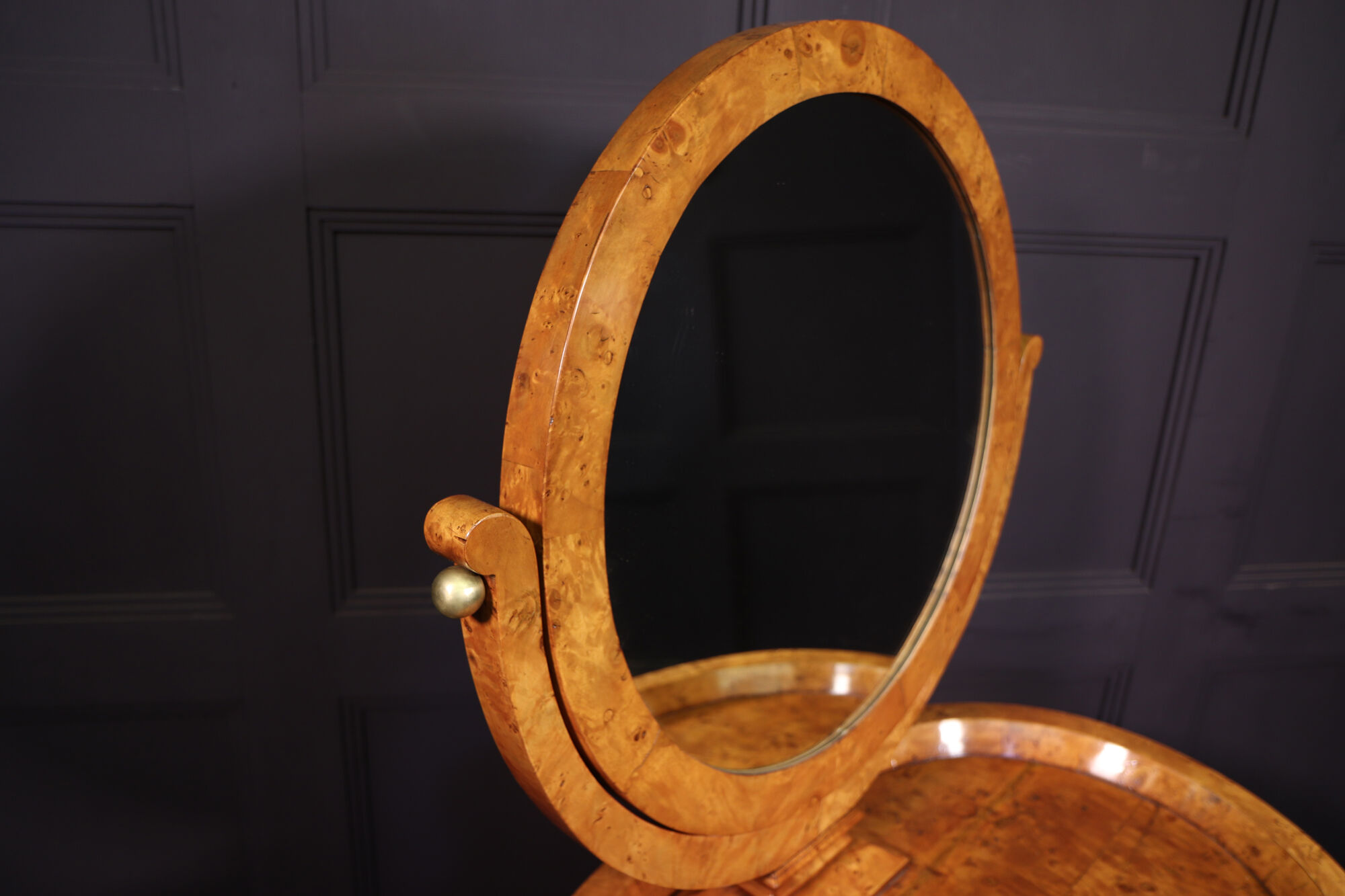 Antique swedish biedermeier dressing table in satin birch 1880