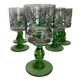 Set de 12 verres gobelets massifs à pied 1960