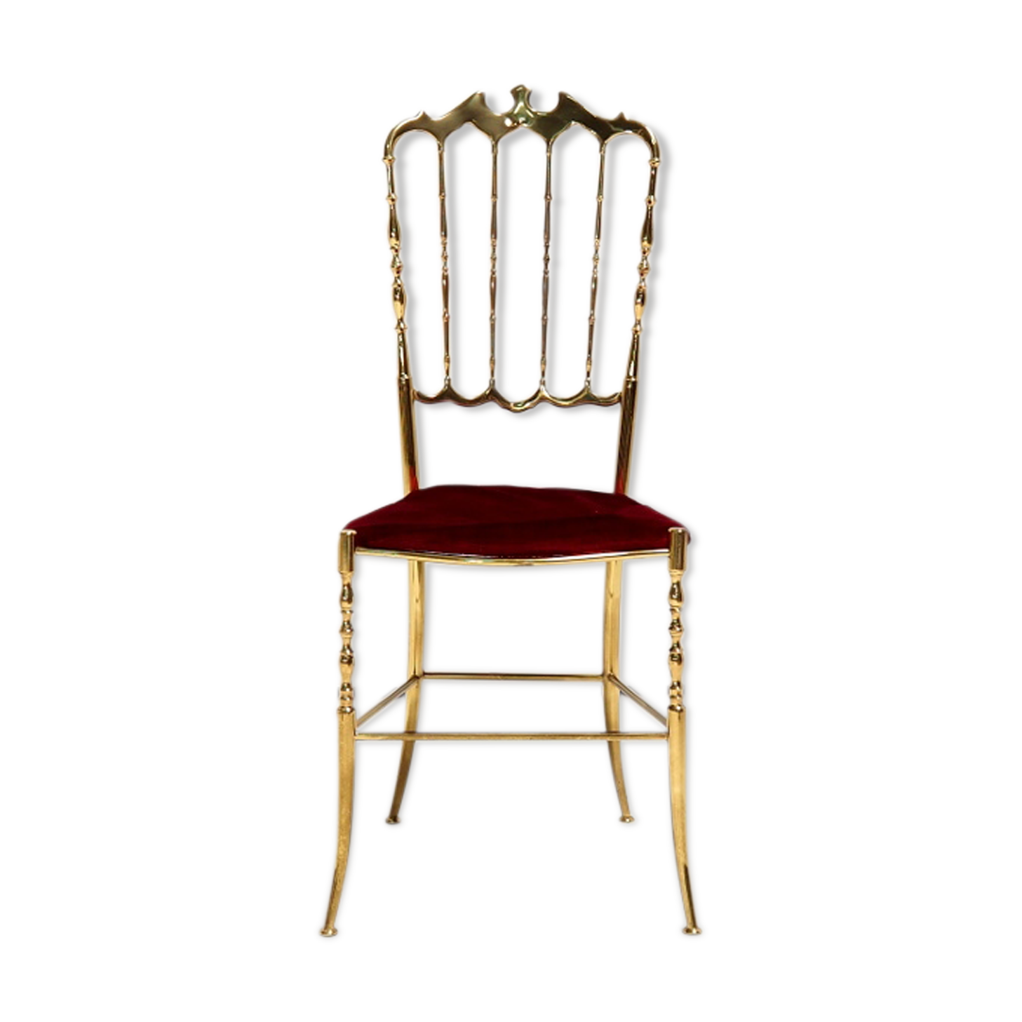 Chaise latérale italienne en laiton Chiavari