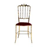 Chaise latérale italienne en laiton Chiavari
