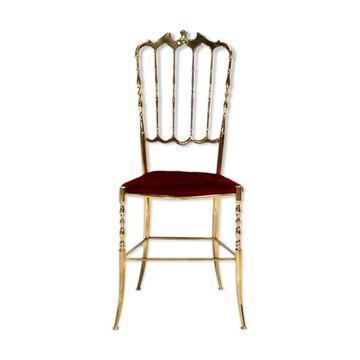 Italian brass Chiavari side chair