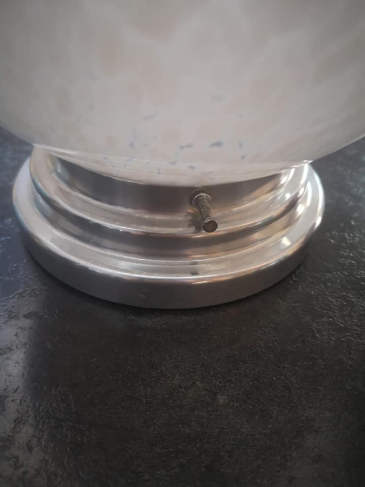 Ceiling light globe ball lampshade white opaline Clichy speckled