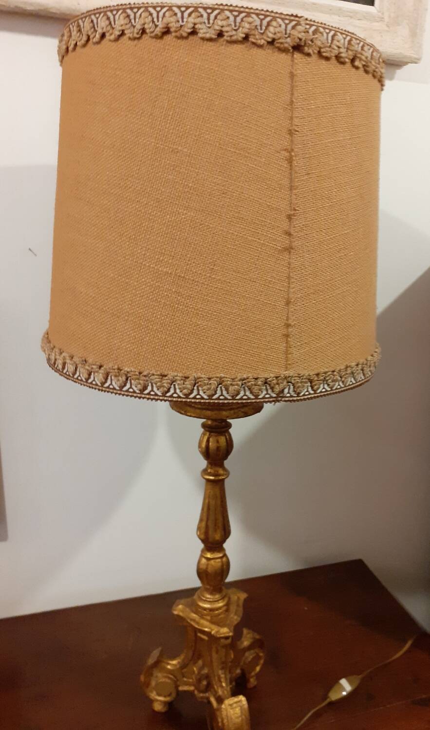 Gilded wood lamp, 1970
