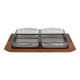 Danish Modern Teak Serving Tray with Glass Bowls by Wiggers, Denmark, 1960s