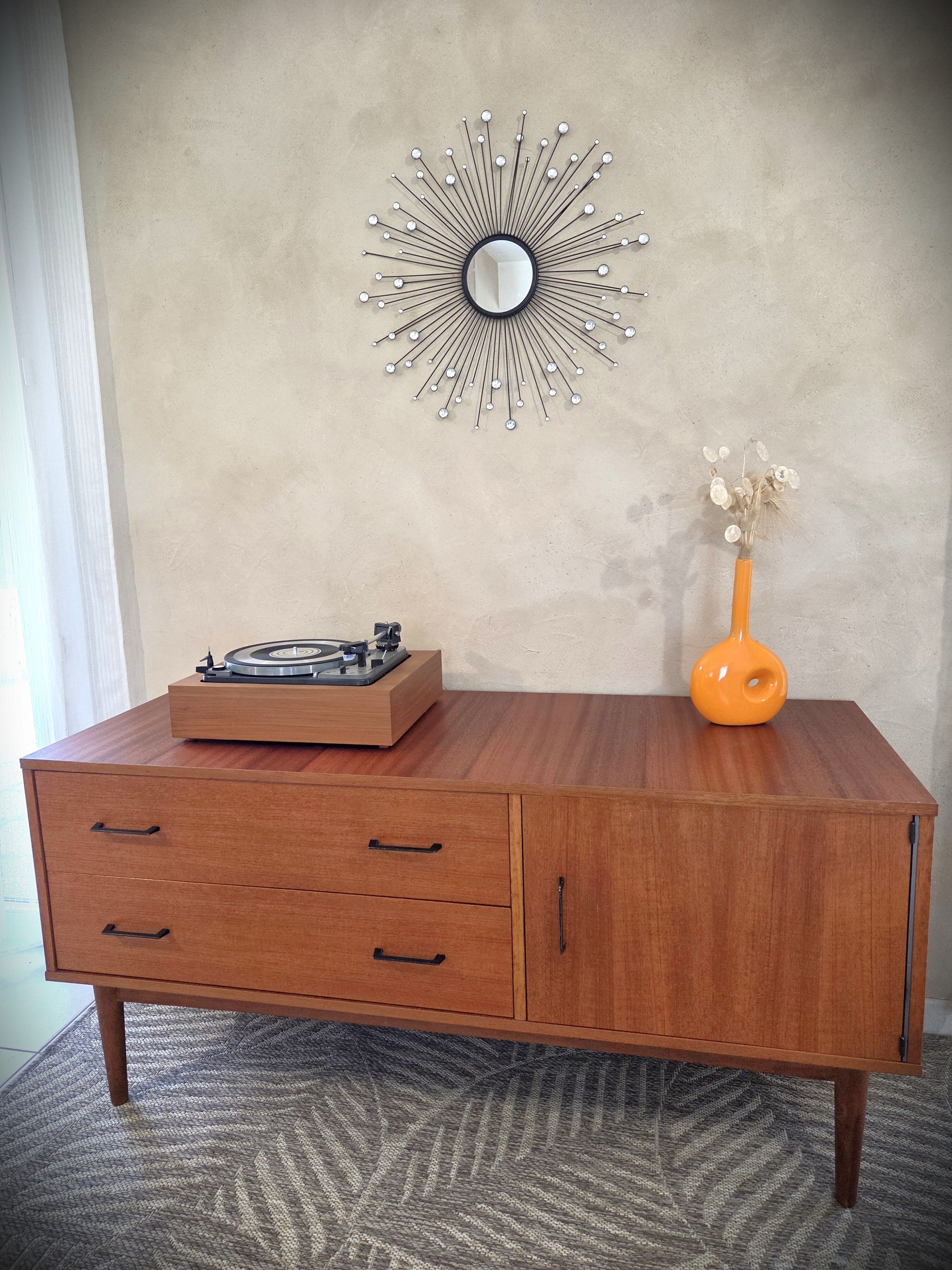 Low Scandinavian enfilade in teak, late 1960s.