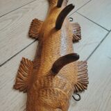 Wooden wall coat rack