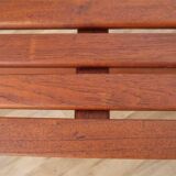 Danish slatted bench in teak and metal 1970