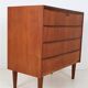 Fully restored mid-century teak dresser with 4 drawers / Danish modern design / 1960s