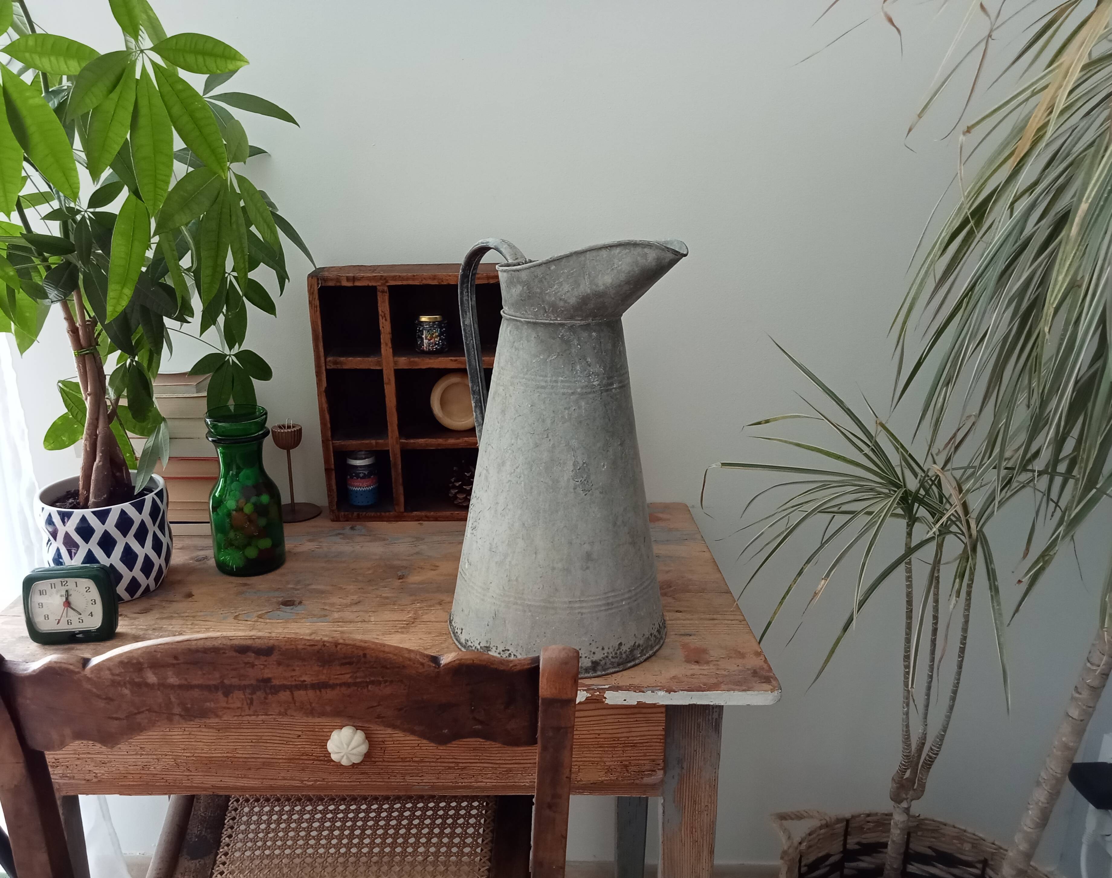 Antique zinc water pitcher