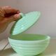 Service à café en opaline vert mint
