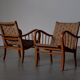 Pair of oak and rope arm chairs - Germany 1950s