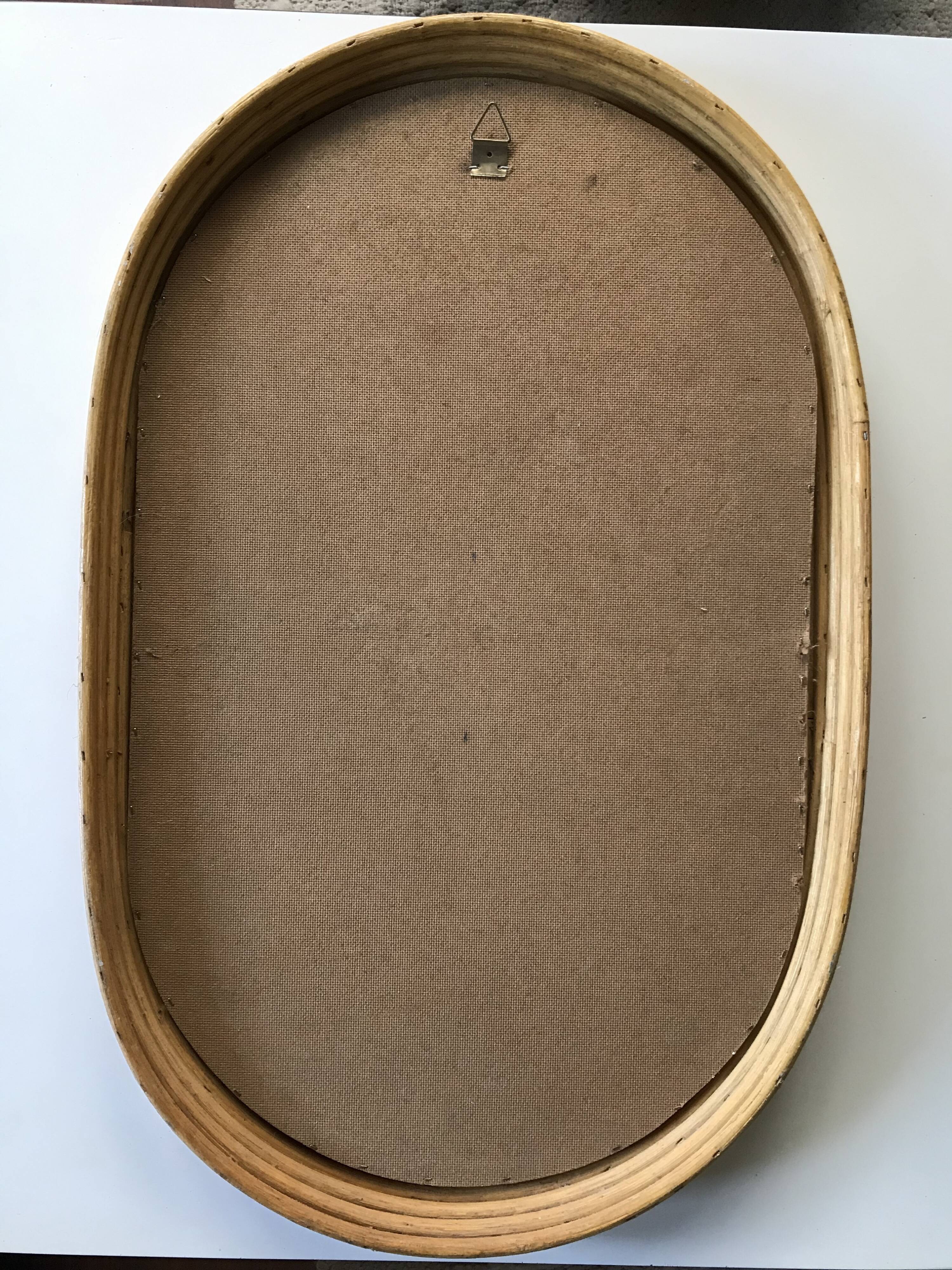 Pair of bamboo mirrors 34x56cm