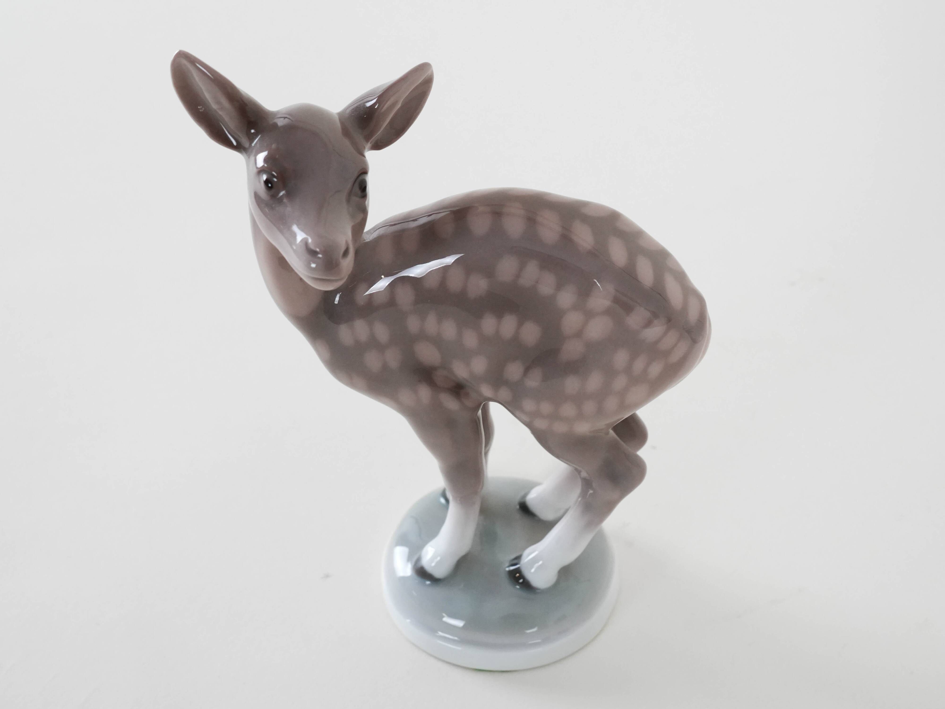 Porcelain deer figurine, Danish design, 1970s, manufacturer: Bing & Grøndah