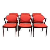 Set Of 6 Dining Chairs Model 42 Made In Rosewood By Kai Kristiansen From 1960s