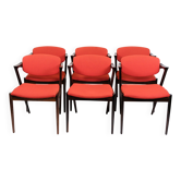 Set Of 6 Dining Chairs Model 42 Made In Rosewood By Kai Kristiansen From 1960s