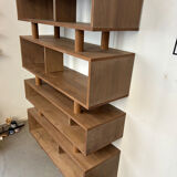 Oak bookcase made in France numbered