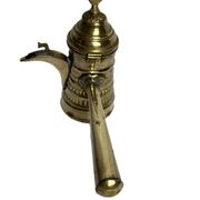 Brass dallah coffee pot with bird-shaped finial, 20th century.