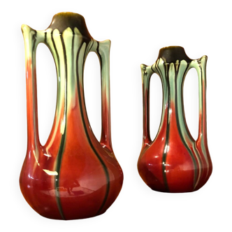 Pair of Art Nouveau ceramic vases