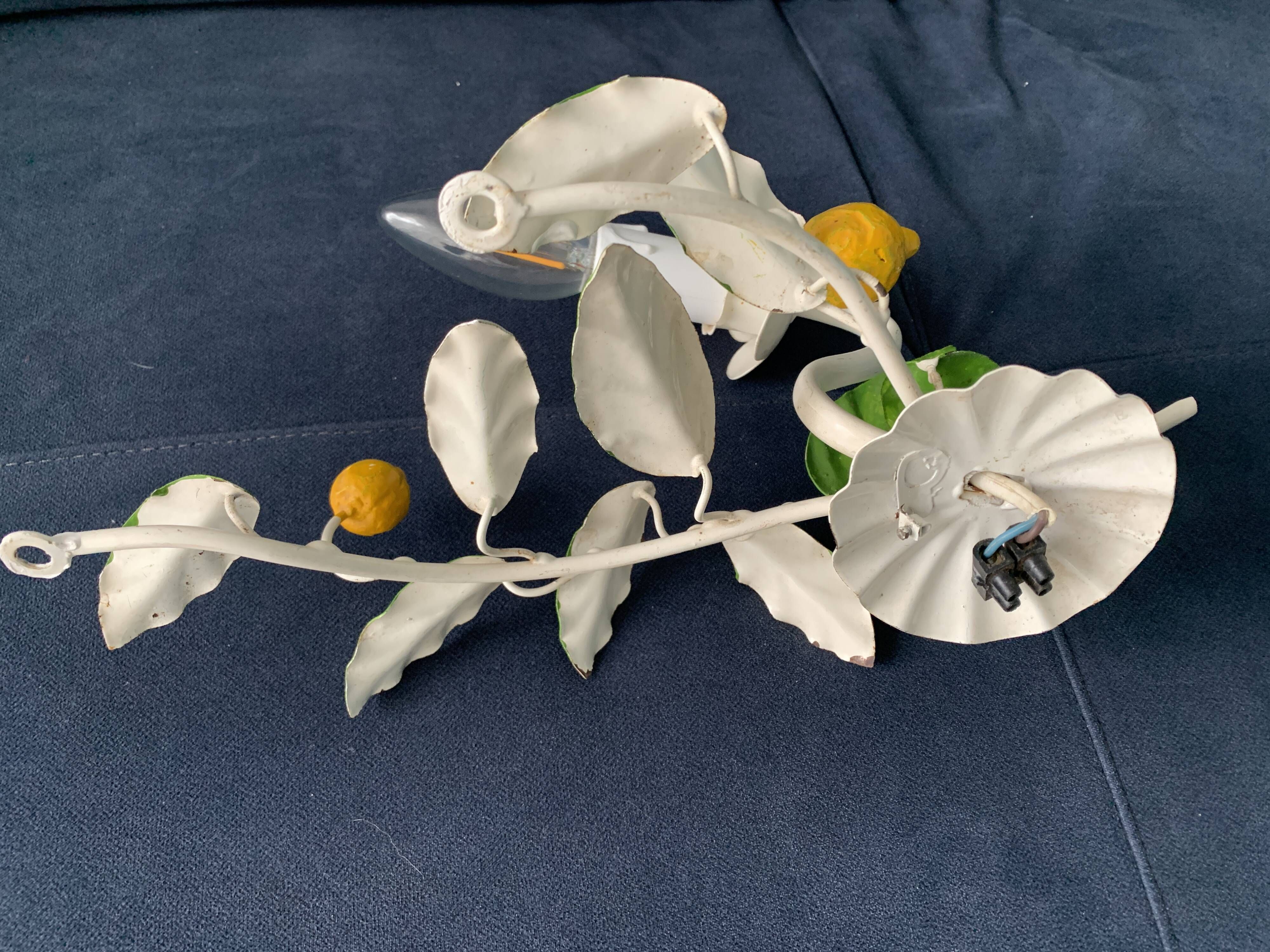 Pair of Italian metal lemon sconces, Firenze House, 1970