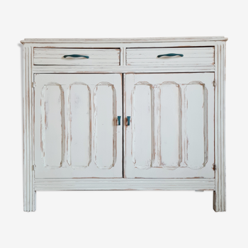 Parisian sideboard doors renovated pale green