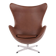 The Egg - Model 3316 - Brown leather - Arne Jacobsen - Fritz Hansen