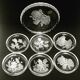 Set of 6 crystal and bottled sous-verres Val-Saint-Lambert