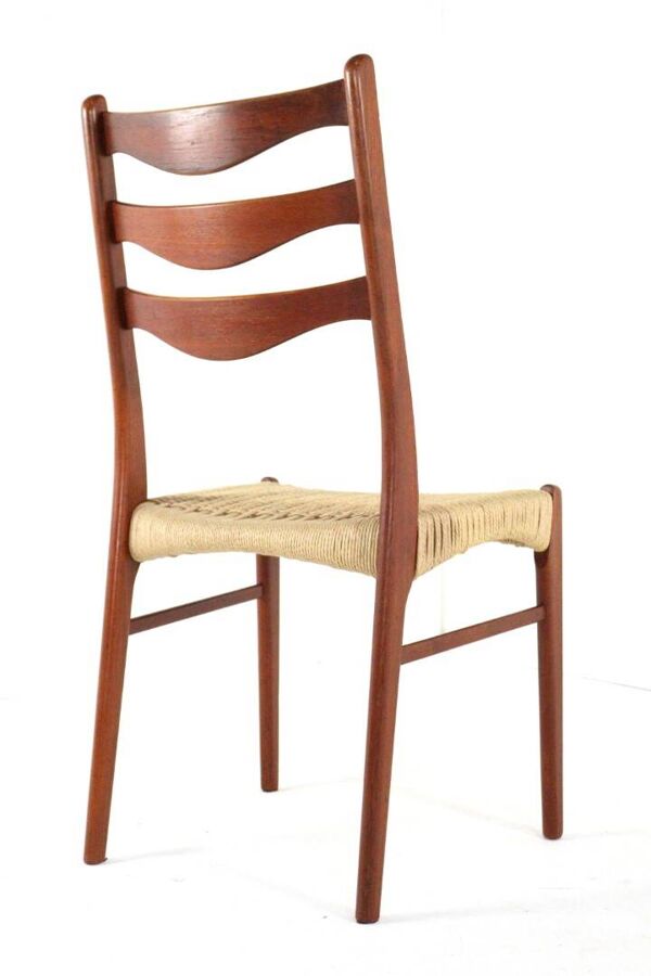 Lot de 4 chaises en corde de papier Arne Wahl Iversen pour Glygnore