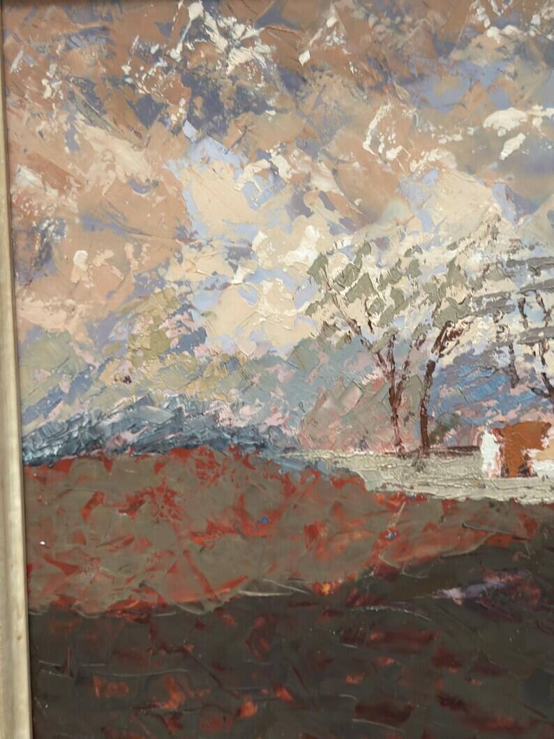 Original Swedish Oil on Panel – “Landscape” by Bertil Wahlberg – Signed – Vintage and Framed – 48 × 41.5 cm (18.9" × 16.3")