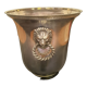 Champagne bucket decoration lion's head in silver metal