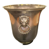 Champagne bucket decoration lion's head in silver metal