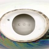 Vintage White and Iridescent Ceramic Bowl or Centerpiece N 6768 by Lusso, Italy