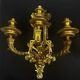 A pair of important gilt bronze wall sconces, Louis XVI style, 19th century.