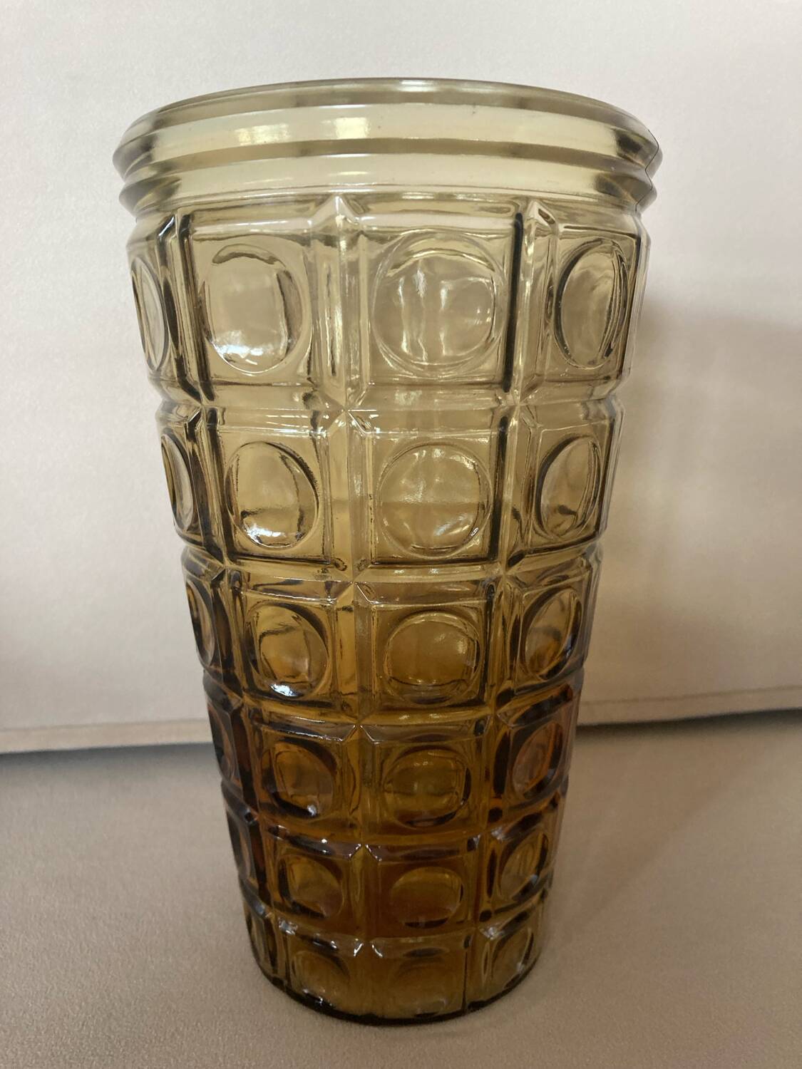 Art Deco Amber Yellow Glass Vase