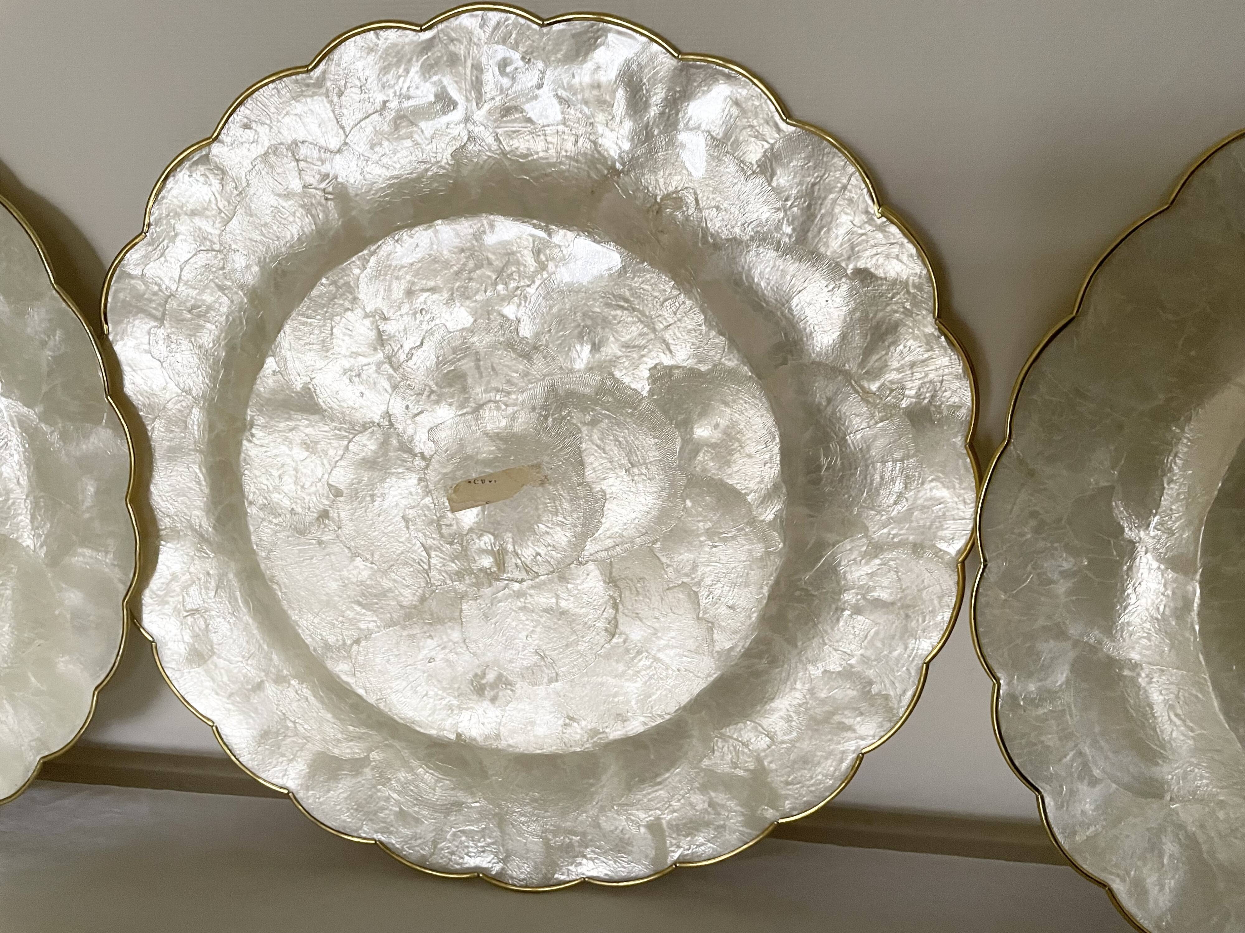 Mother-of-pearl and brass plates