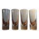 4 high glasses Heavy bullet glass Carlo Moretti Italy 1980 signed