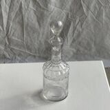 Small glass bottle with vintage round cap H22.5