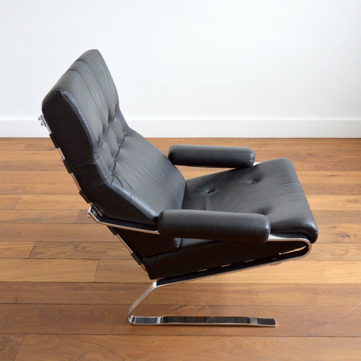 Leather lounge armchair by Reinhold Adolf for horn, 1960s
