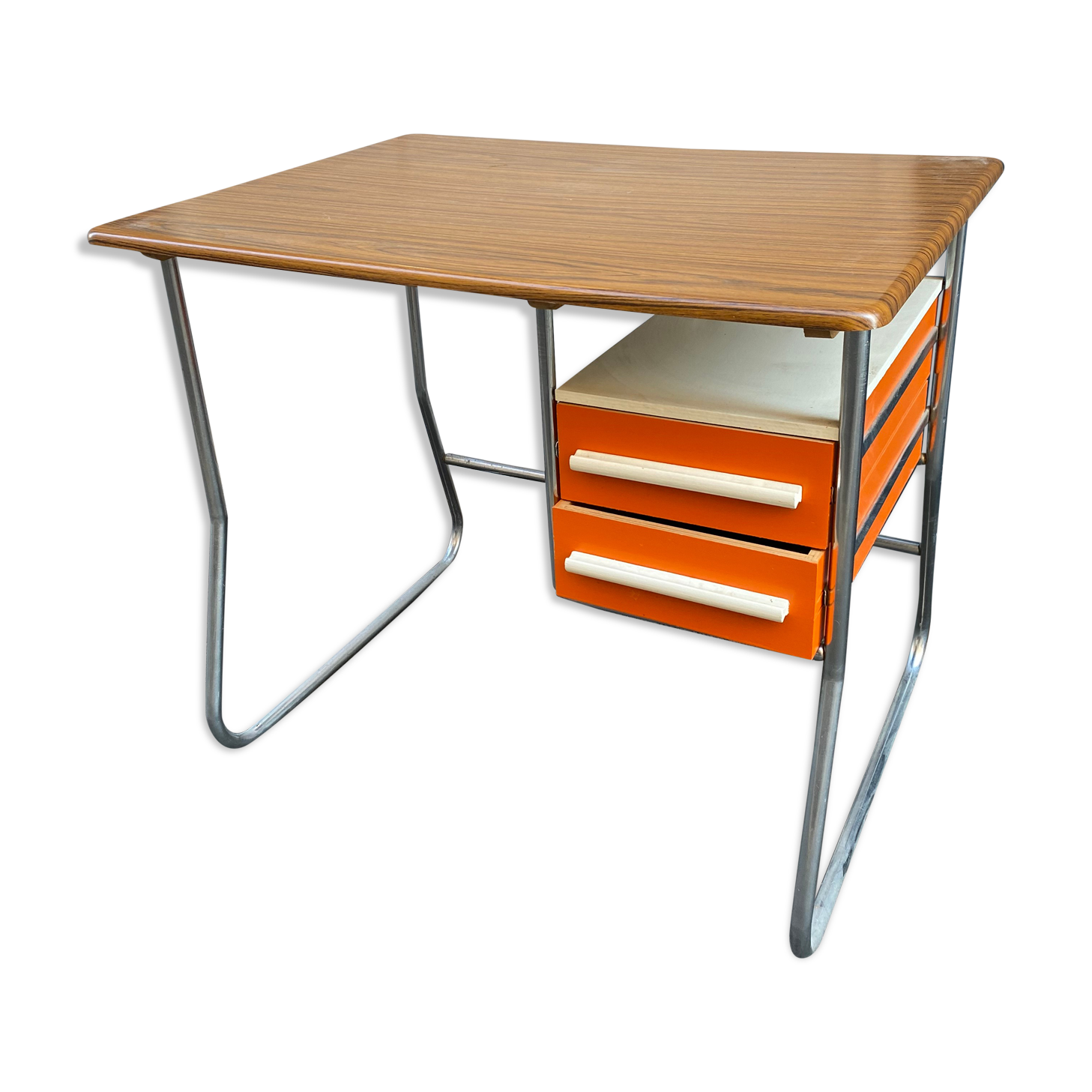 Vintage desk formica metal and wood 70's