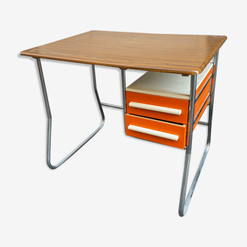 Vintage desk formica metal and wood 70's