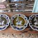 3 antique barbotine plates featuring Joan of Arc "En Avant"