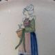 Antique Malicorne earthenware dish by Béatrix Pouplard late 19th century