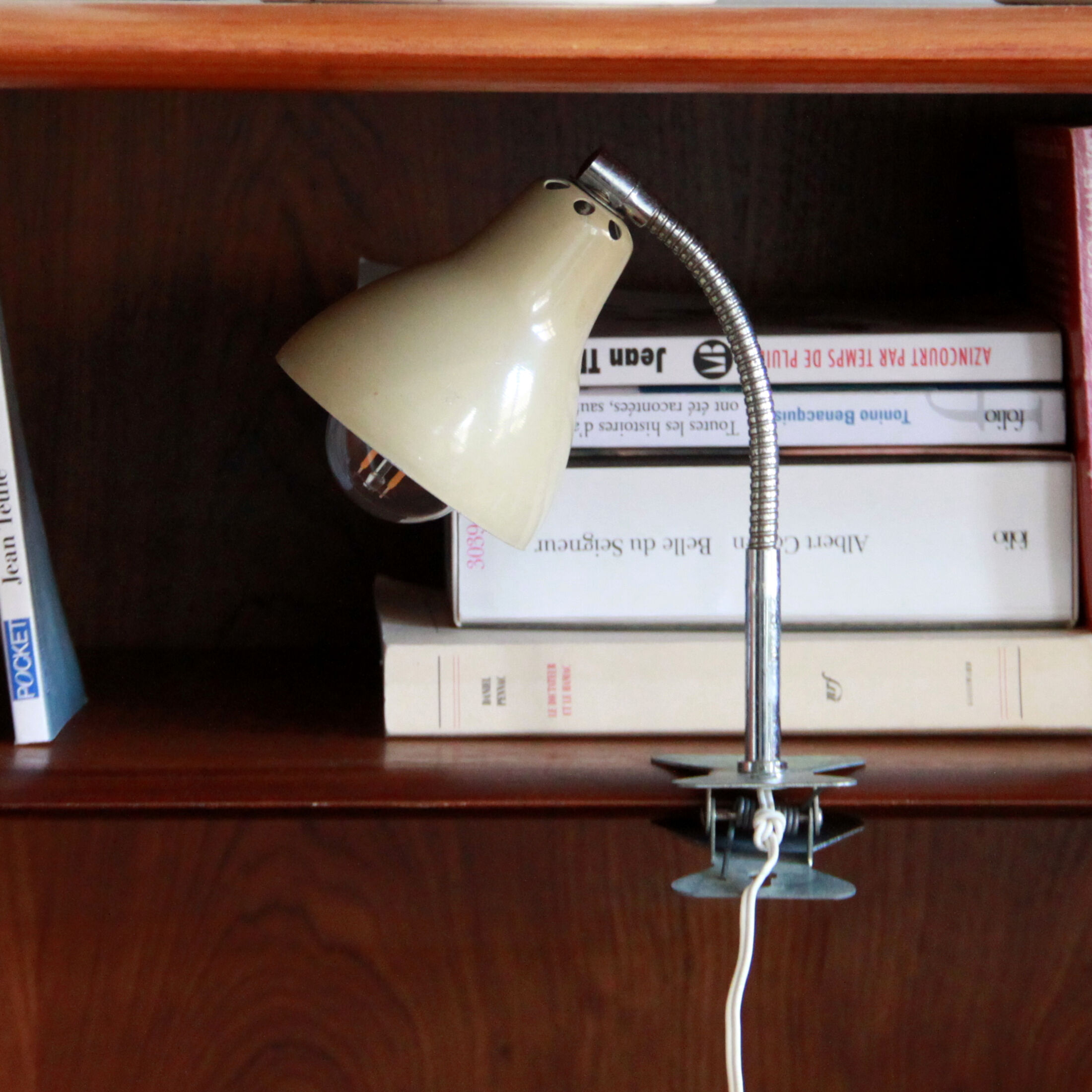 Lampe pince baladeuse sur flexible appoint vintage