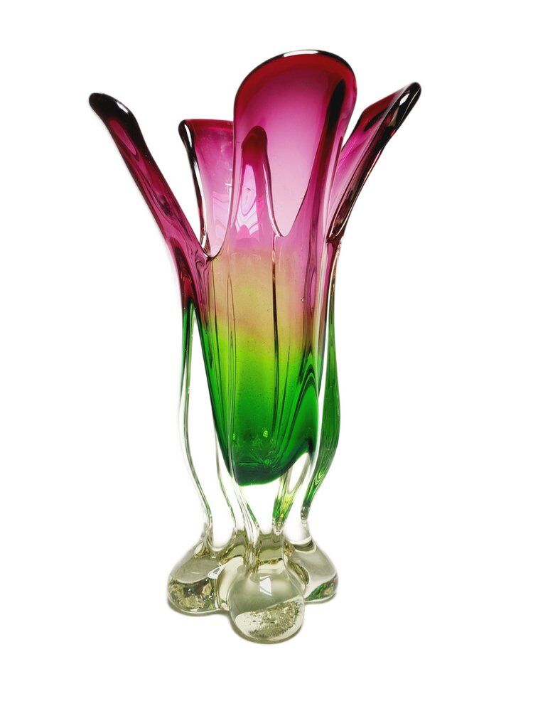 Vase by J. Hospodka for Chribska Glassworks, Former Czechoslovakia, 1960s