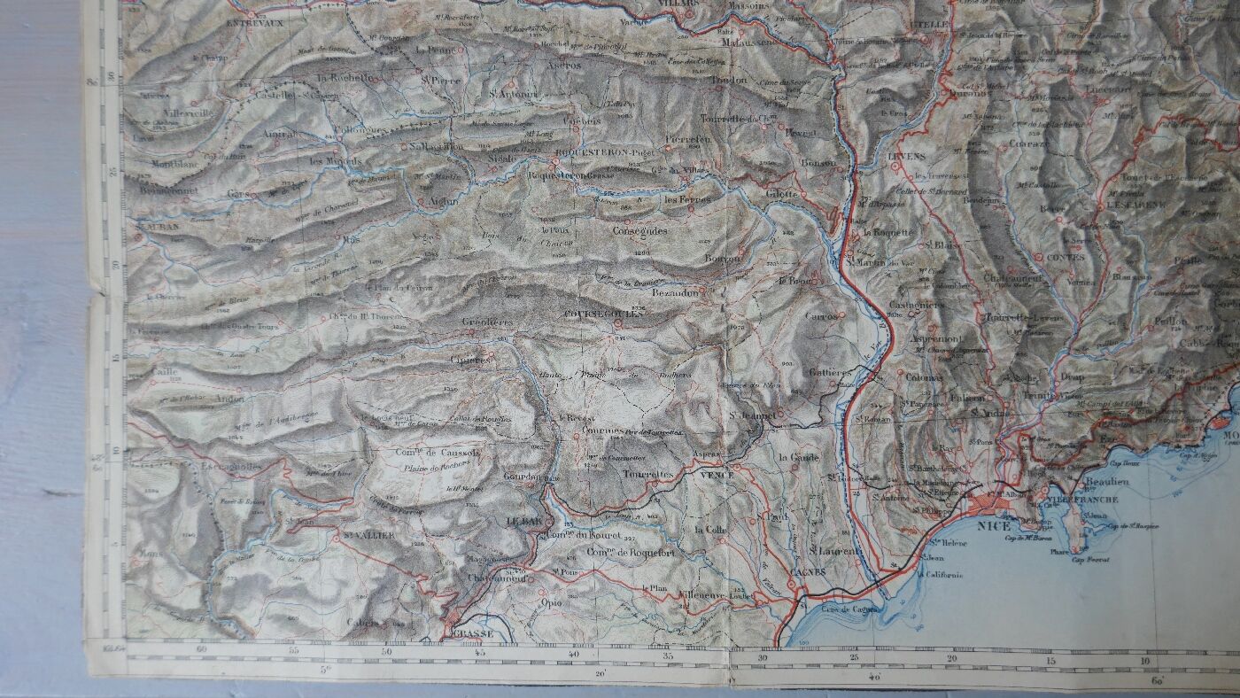 Old map Nice, Saint Martin de Vésubie