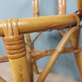 Vintage bamboo and rattan armchair