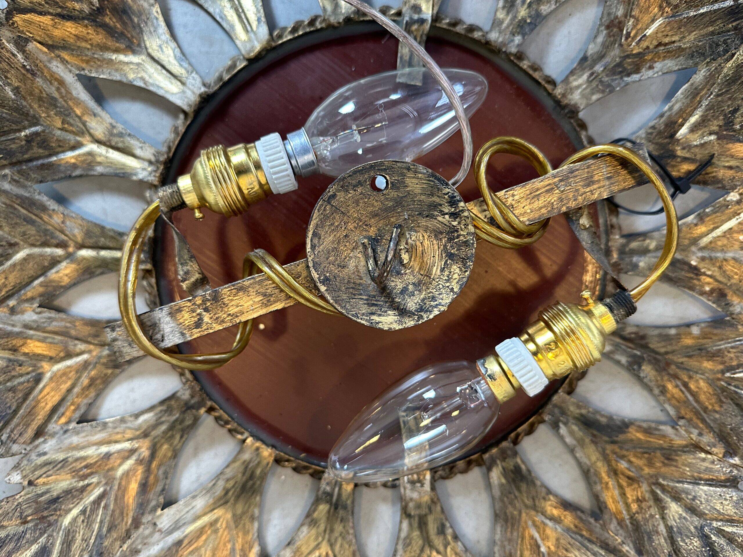 Vintage 'Sunburst' lamp / mirror