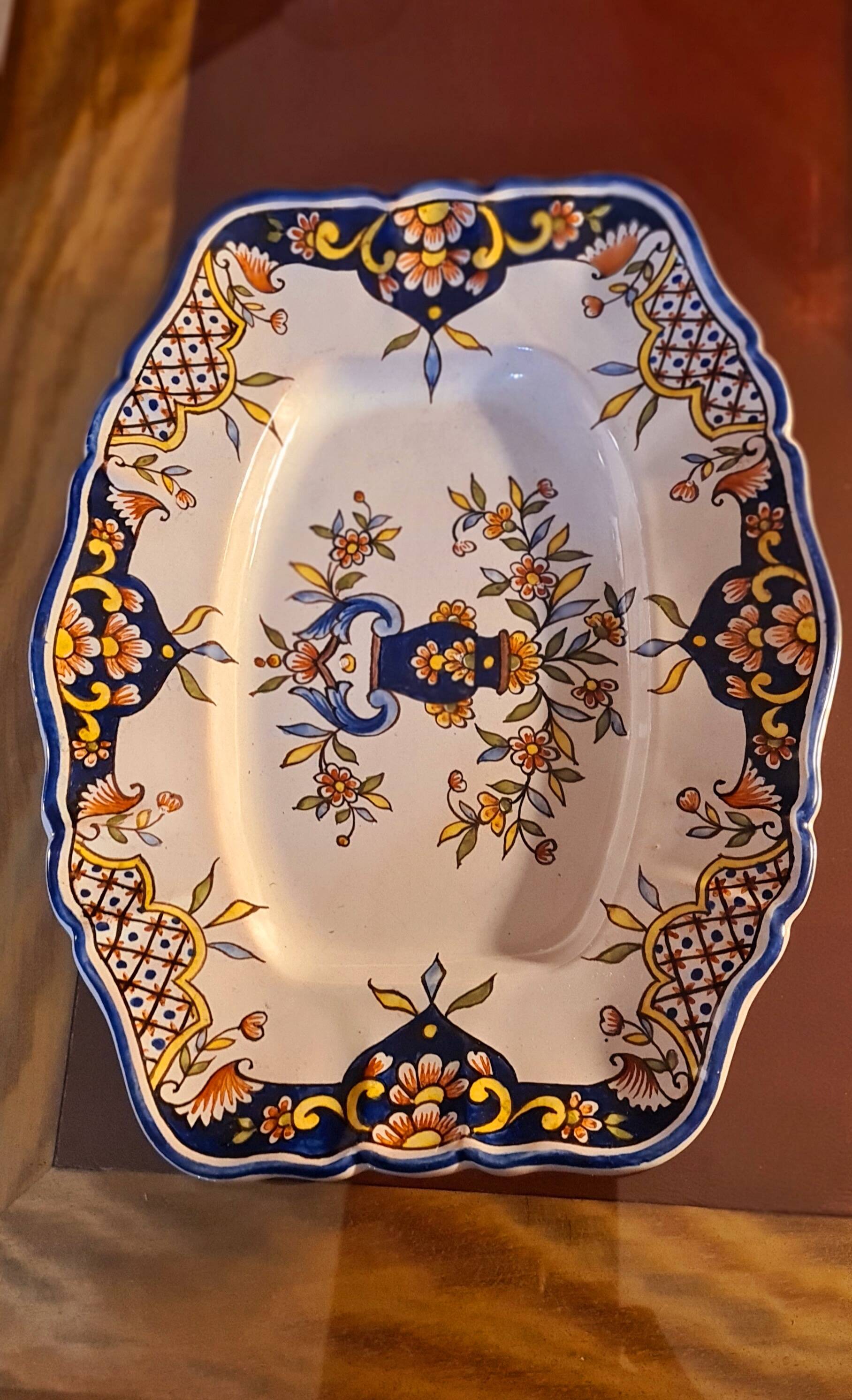 Large Desvres earthenware dish