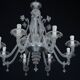 1940s Vintage Murano Clear Glass Chandelier, Classic Italian Art Glass