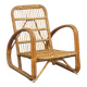 French Rattan Vintage Design Armchair from the 1950s